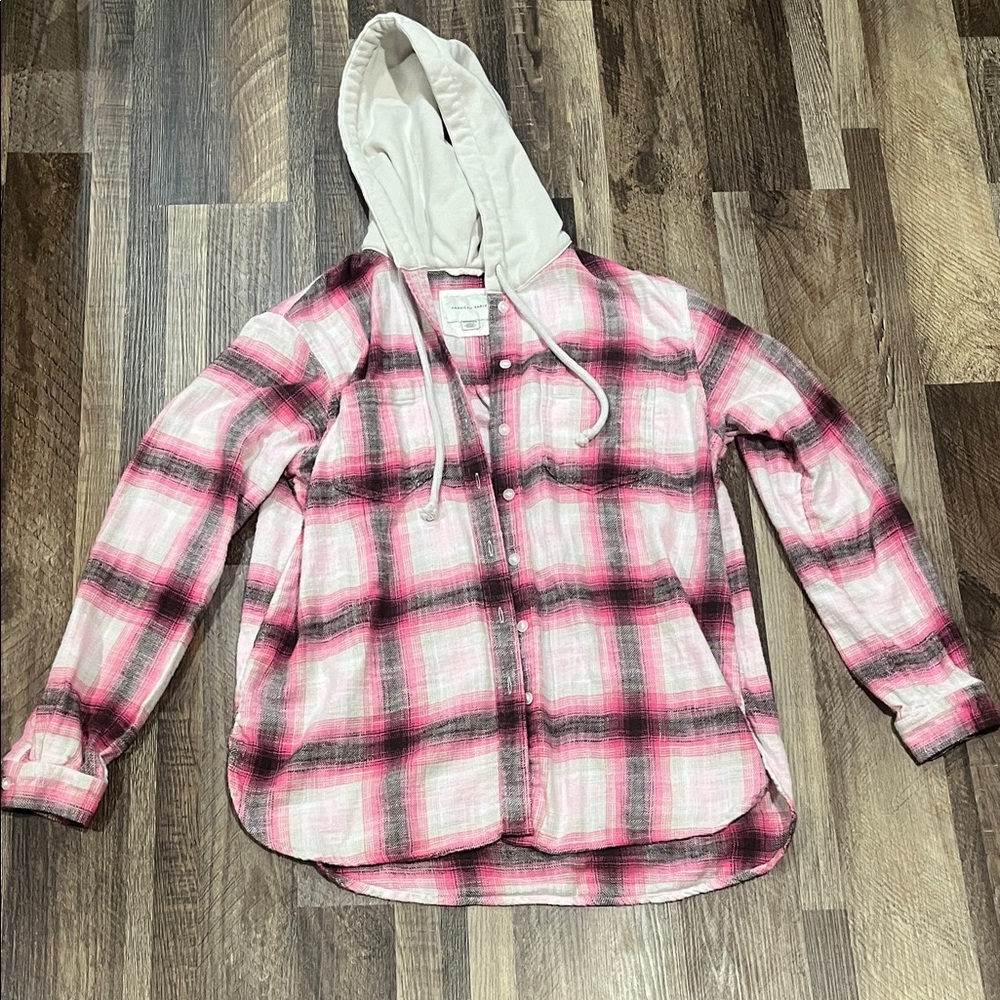American Eagle Oversized Flannel Hoodie